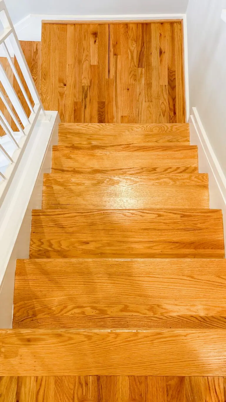 Wooden stairs leading downwards
