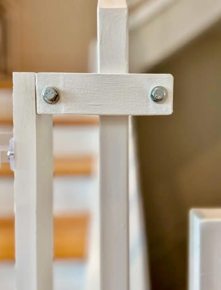 White iron railing with post clamp