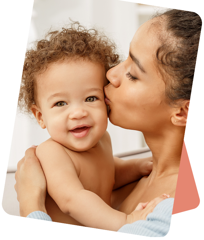 Mother holding child in embrace