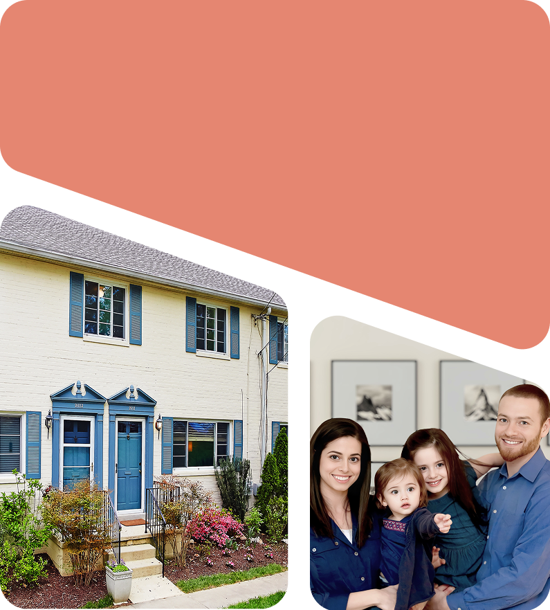 Brick townhome & Alisa, her husband and 2 young daughters