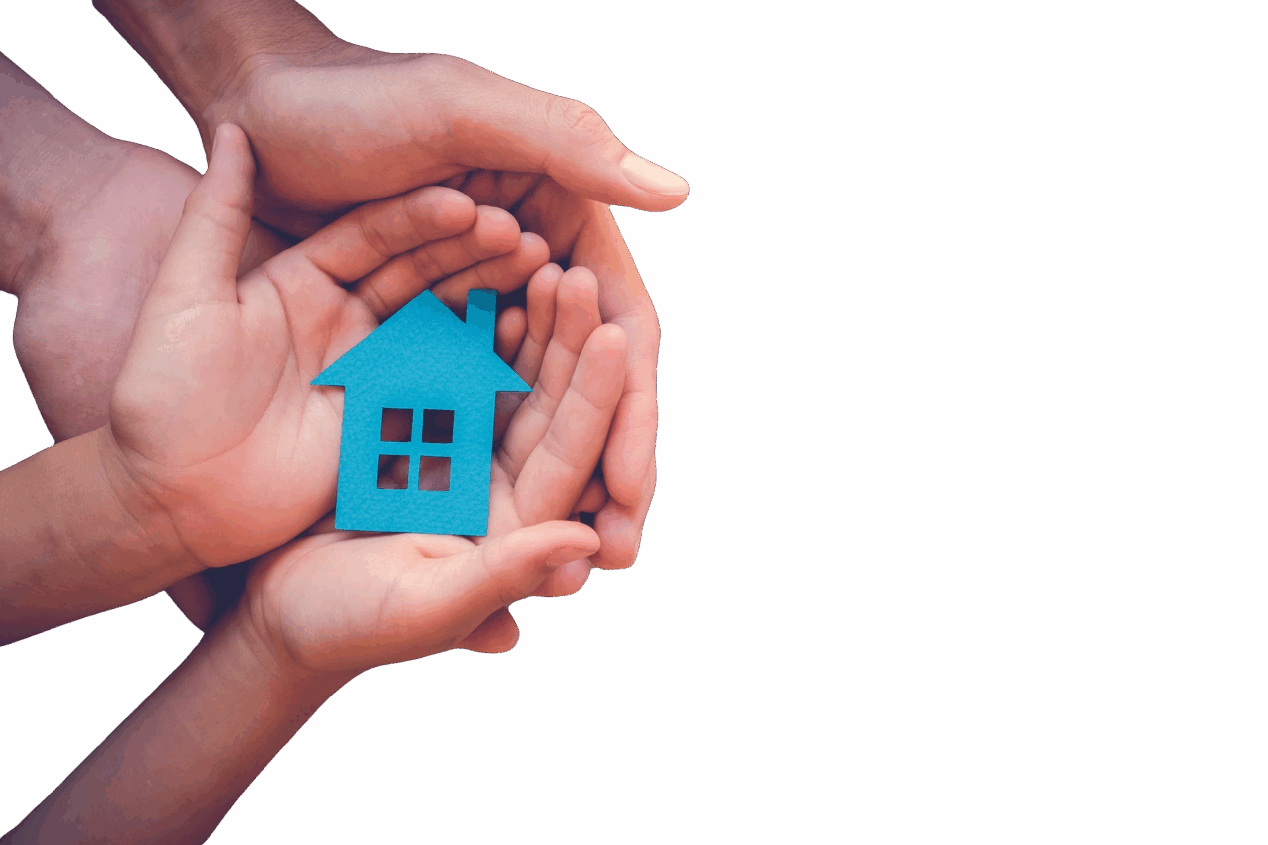 Hands holding a house