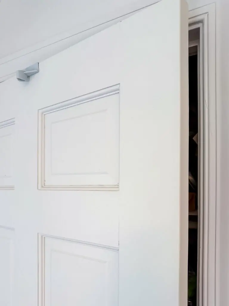 Top door lock installed at the top of a closet door