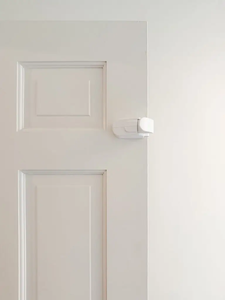 Door hugger lock installed on the nursery door in a bethesda, md home