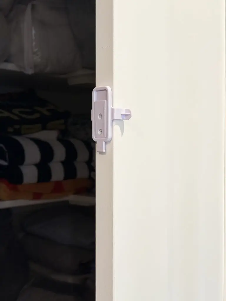 Door monkey lock installed on the laundry room door