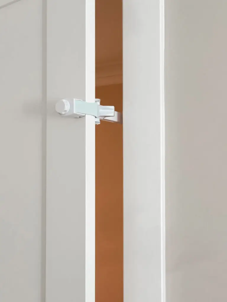 Top door lock installed on an interior door