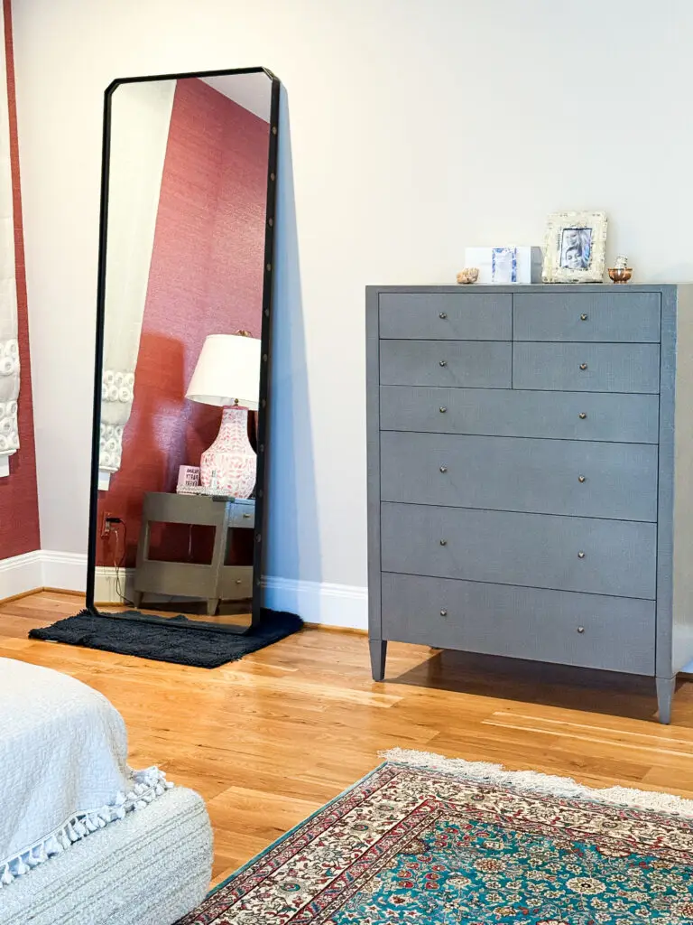 Bedroom dresser anchored to the wall in a bethesda, md home