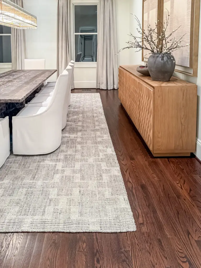 Dining room with a latched buffet cabinet in a maryland home