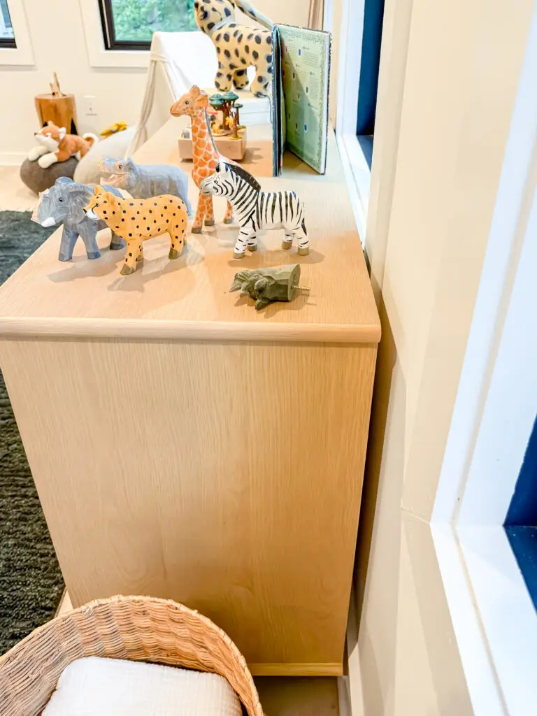 Anchored dresser in the nursery of a dc rowhouse